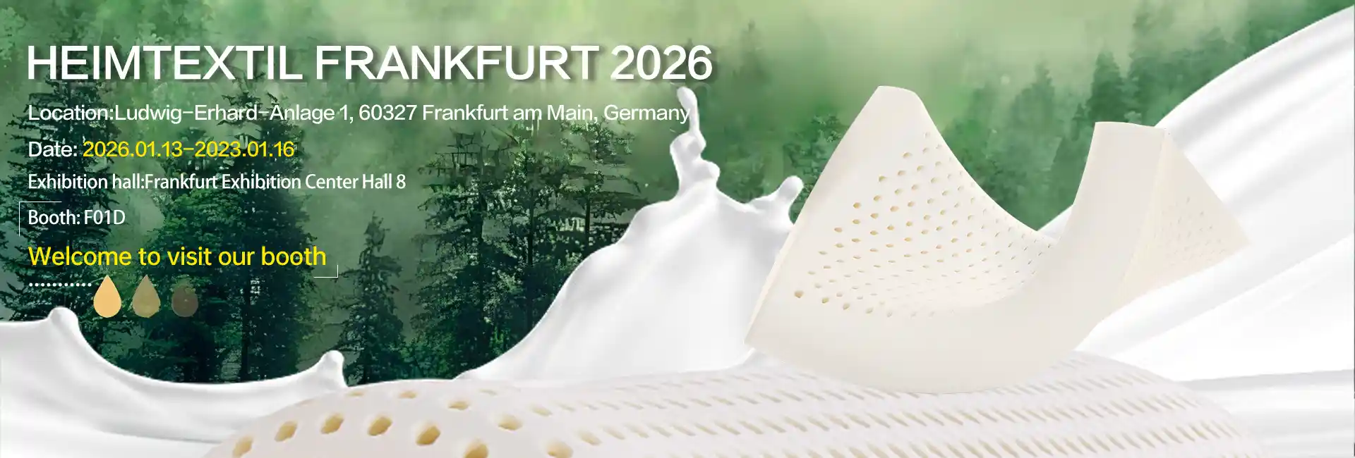 Gereed vir 2026 Internasionale Huis- en Kommersiële Tekstielbeurs? Besoek Jiasheng Latex by F01D